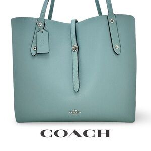 COACH Market Tote Pebbled Leather Dusty Blue / Sage Blue H1880-58849